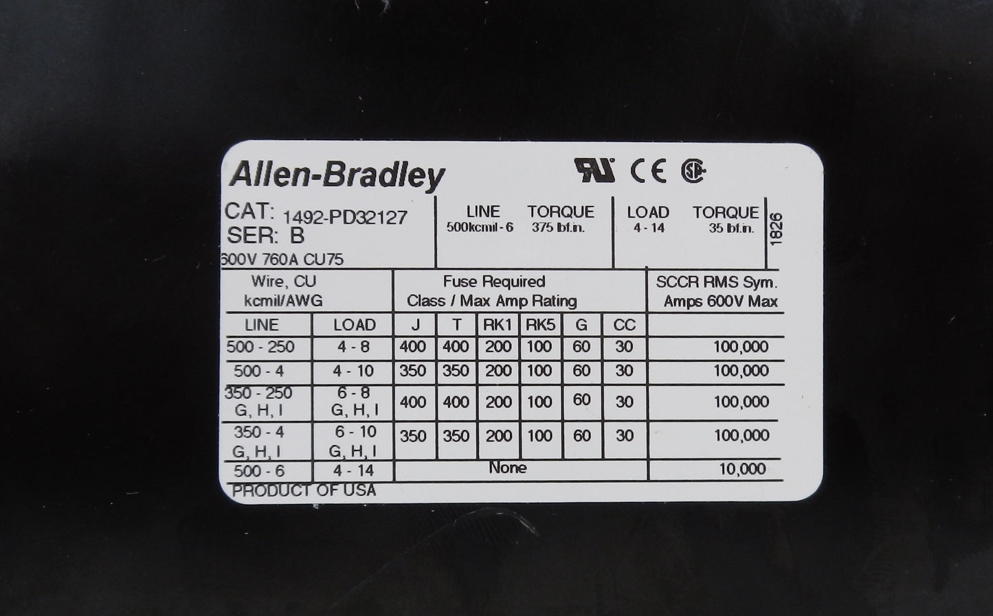 ALLEN-BRADLEY 1492-PD32127