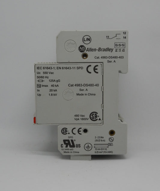 Allen-Bradley 4983-DS480-403 Surge Suppressor, 3-Pole, 680V AC, 40kA, DIN Rail