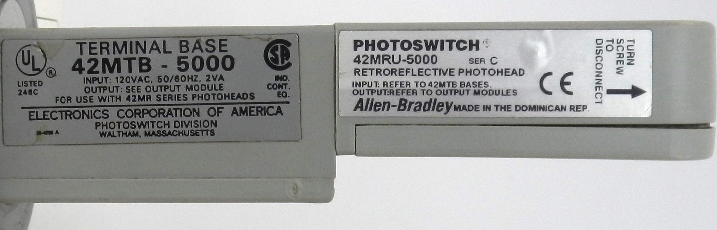 ALLEN-BRADLEY ( 42MRU-5000 + 42MTB-5000 ) PHOTO SWITCH SERIES C