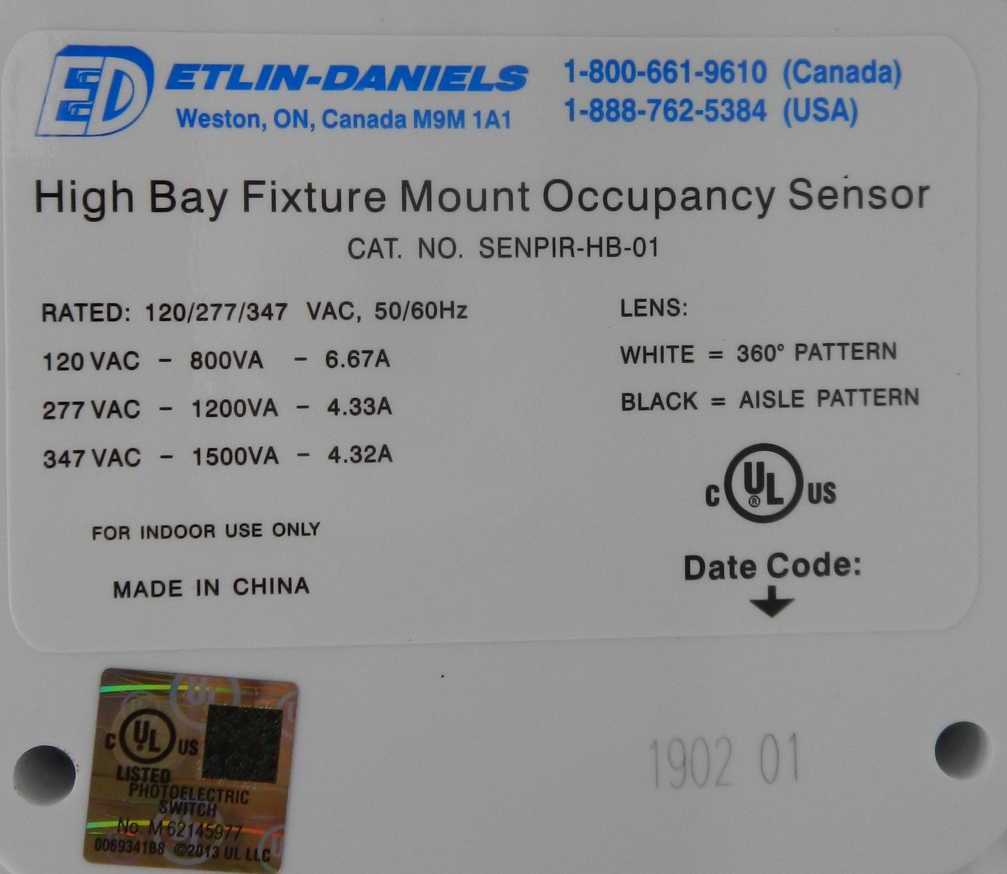 ETLIN-DANIELS SENPIR-HB-01