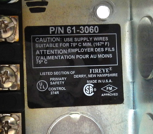 FIREYE CLOSED WIRING BASE 61-3060