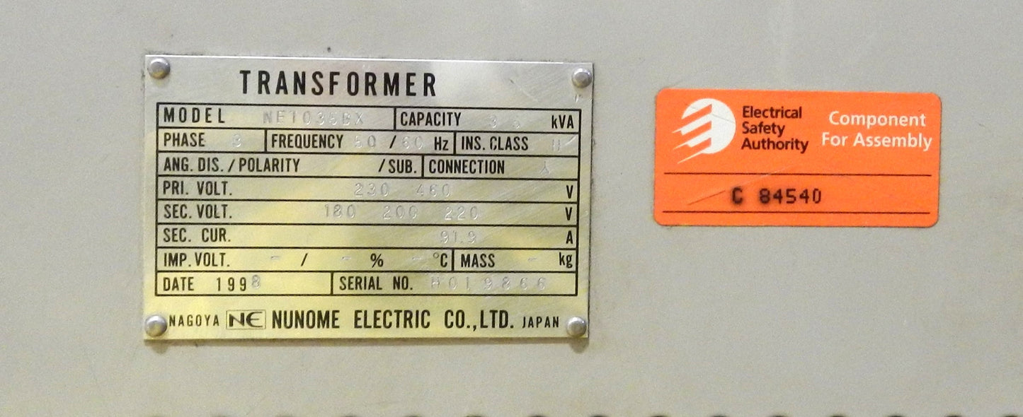 NAGOYA NET035BX, 35 KVA TRANSFORMER