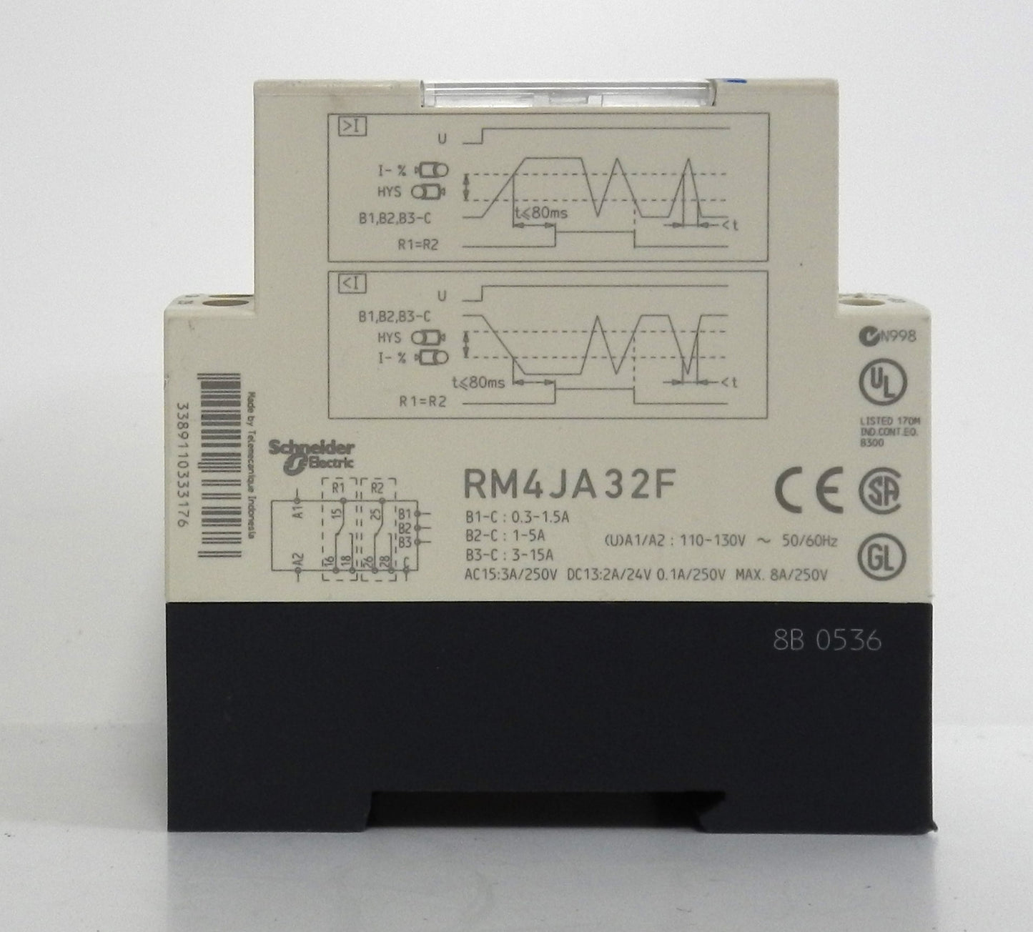 RM4JA32F Telemecanique Harmony Current Monitoring Relay 0.3-15A 110-130VAC 2 C/O