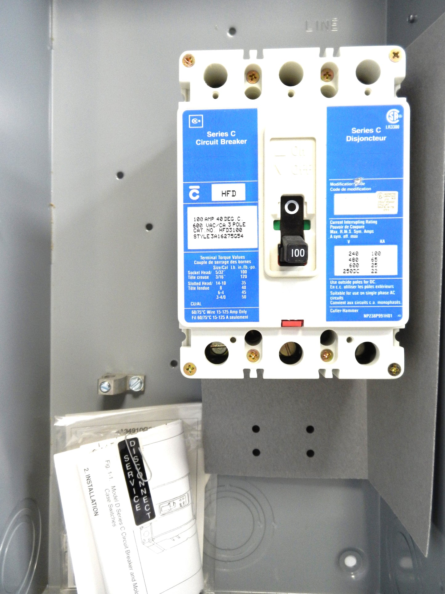 CUTLER-HAMMER SFDN100 CIRCUIT BREAKER ENCLOSURE
