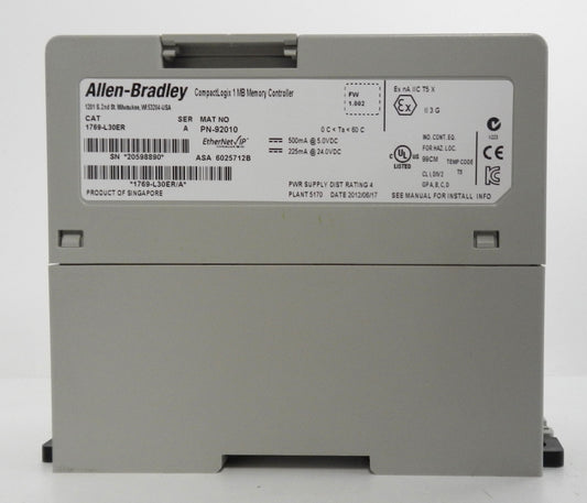 Allen-Bradley 1769-L30ER CompactLogix PLC Controller | 1MB Memory | EtherNet/IP
