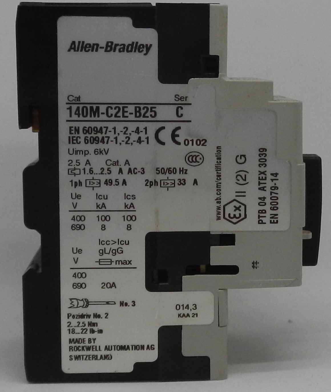 ALLEN-BRADLEY 140M-C2E-B25 CIRCUIT BREAKER