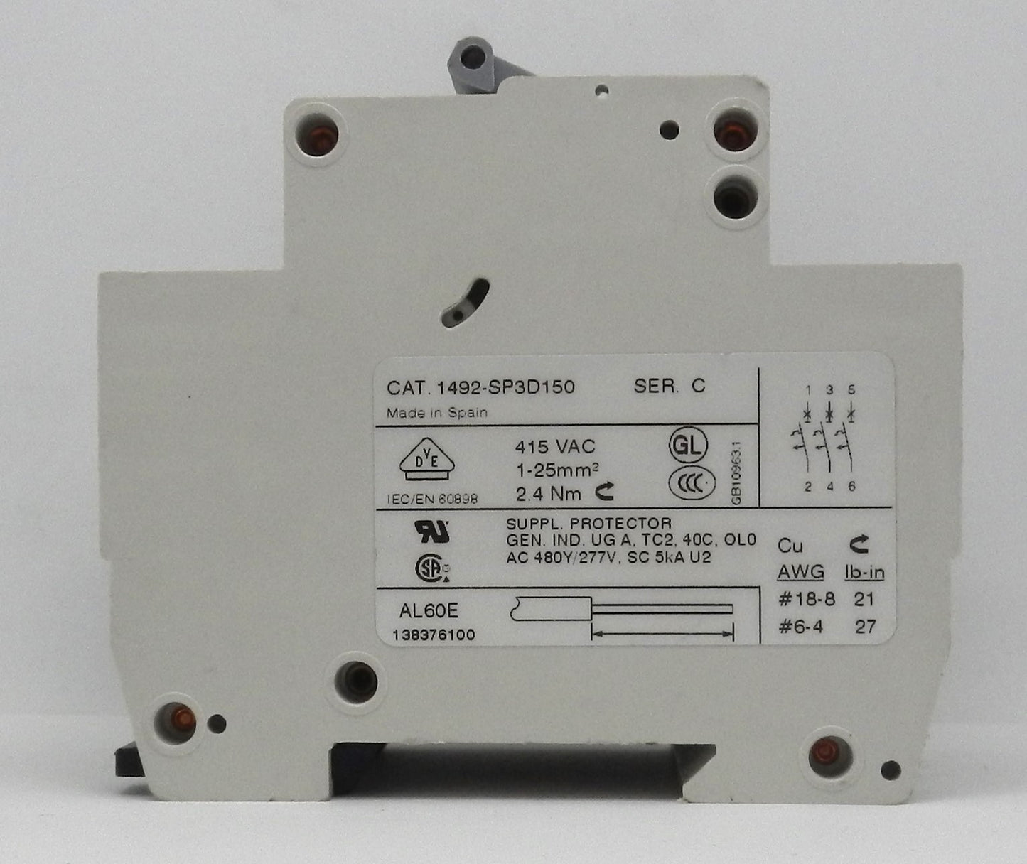 ALLEN-BRADLEY 1492-SP3D150 CIRCUIT BREAKER