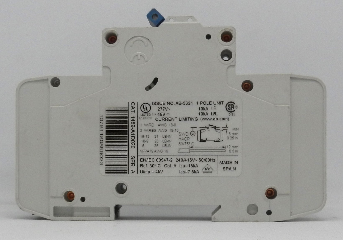 ALLEN-BRADLEY 1489-A1D020  MINIATURE CIRCUIT BREAKER