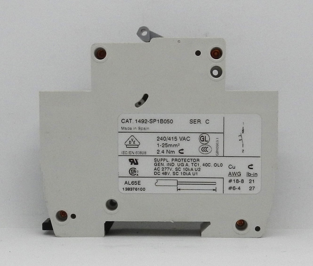 ALLEN-BRADLEY 1492-SP1B050  MINIATURE CIRCUIT BREAKER