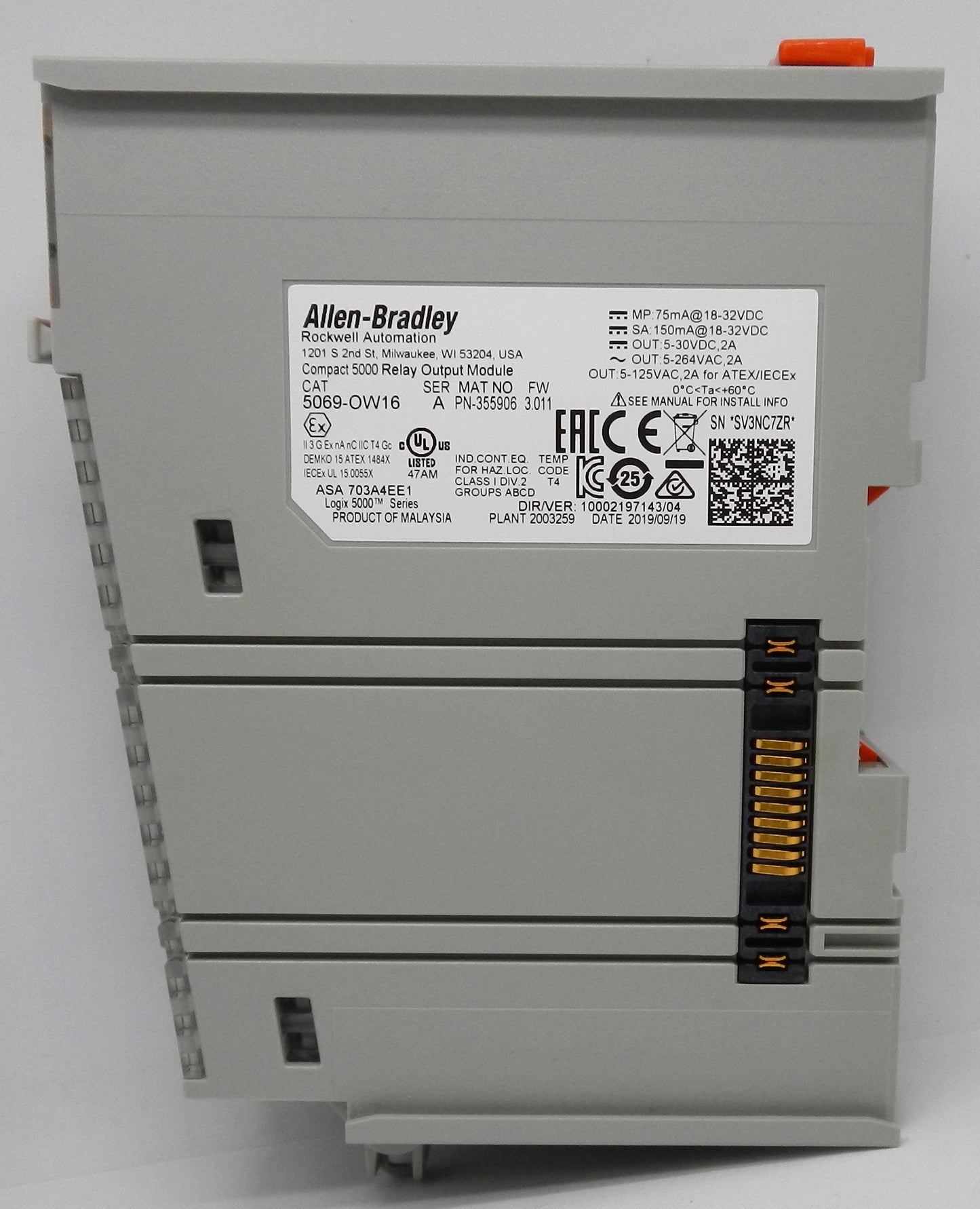 ALLEN-BRADLEY 5069-OW16 RELAY OUTPUT MODULE