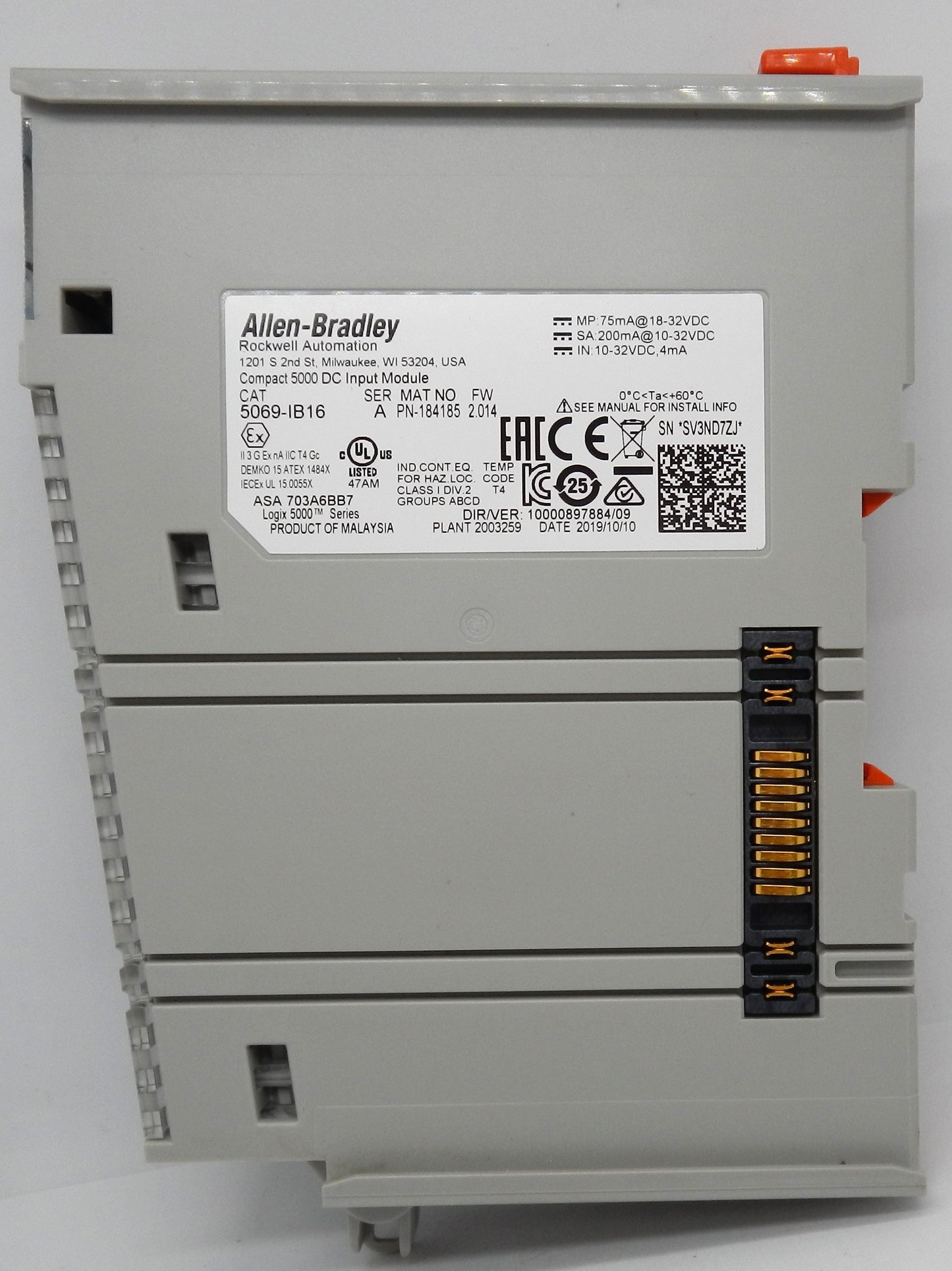 ALLEN-BRADLEY 5069-IB16 I/O MODULE