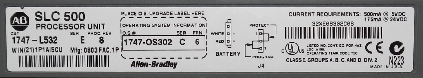 ALLEN-BRADLEY 1747-L532 PROCESSOR MODULE