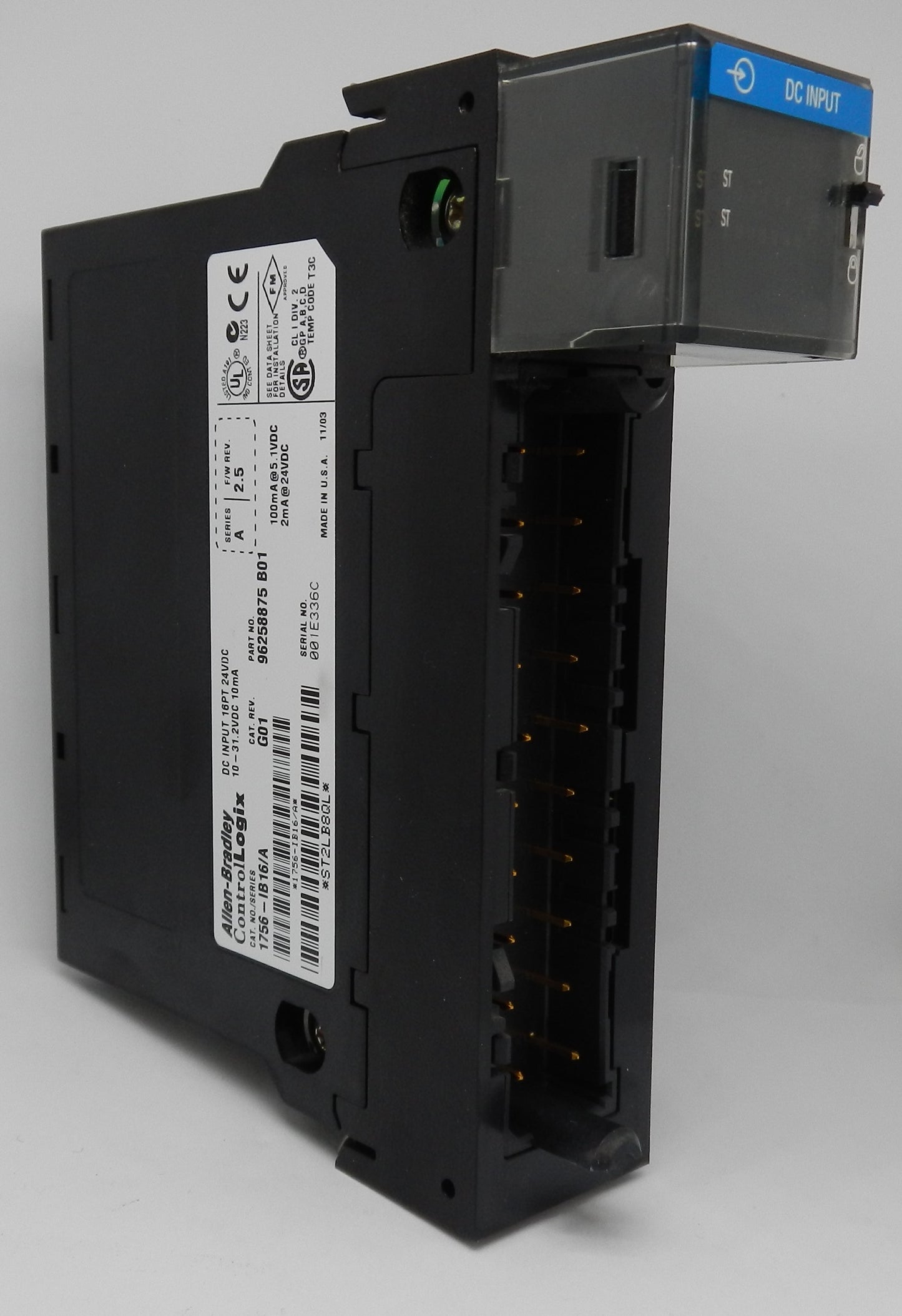ALLEN-BRADLEY 1756-IB16 DIGITAL INPUT MODULE