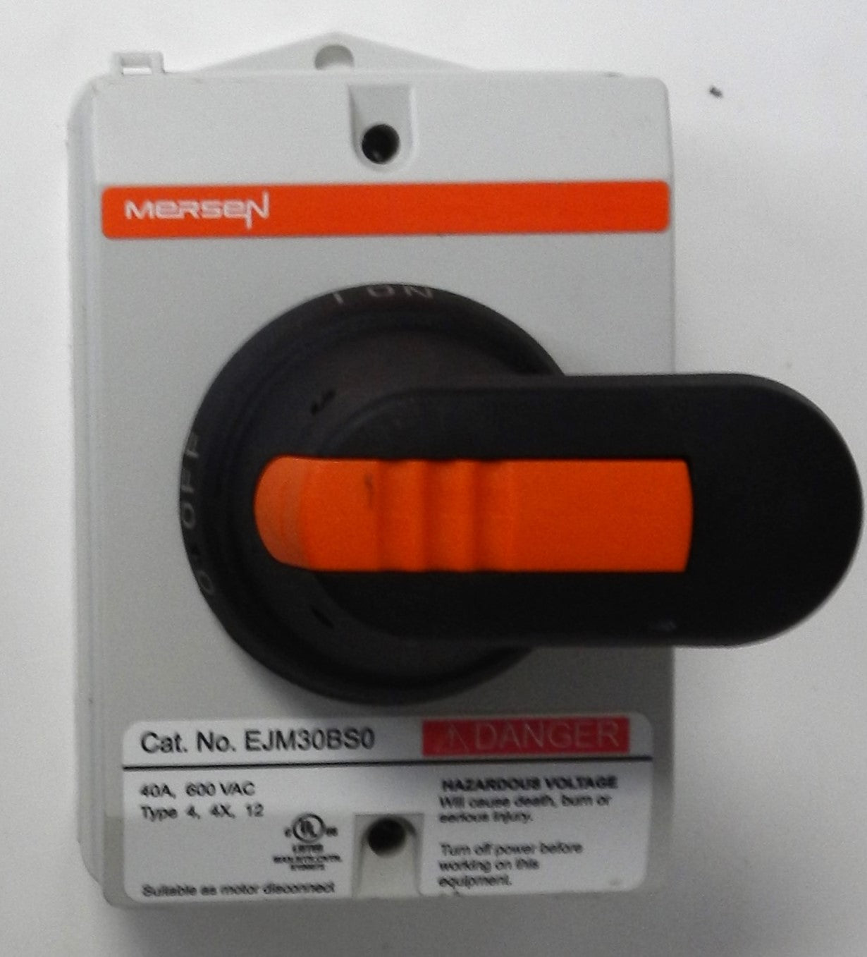 MERSEN FERRAZ SHAWMUT EJM30BS0 DISCONNECT SWITCH