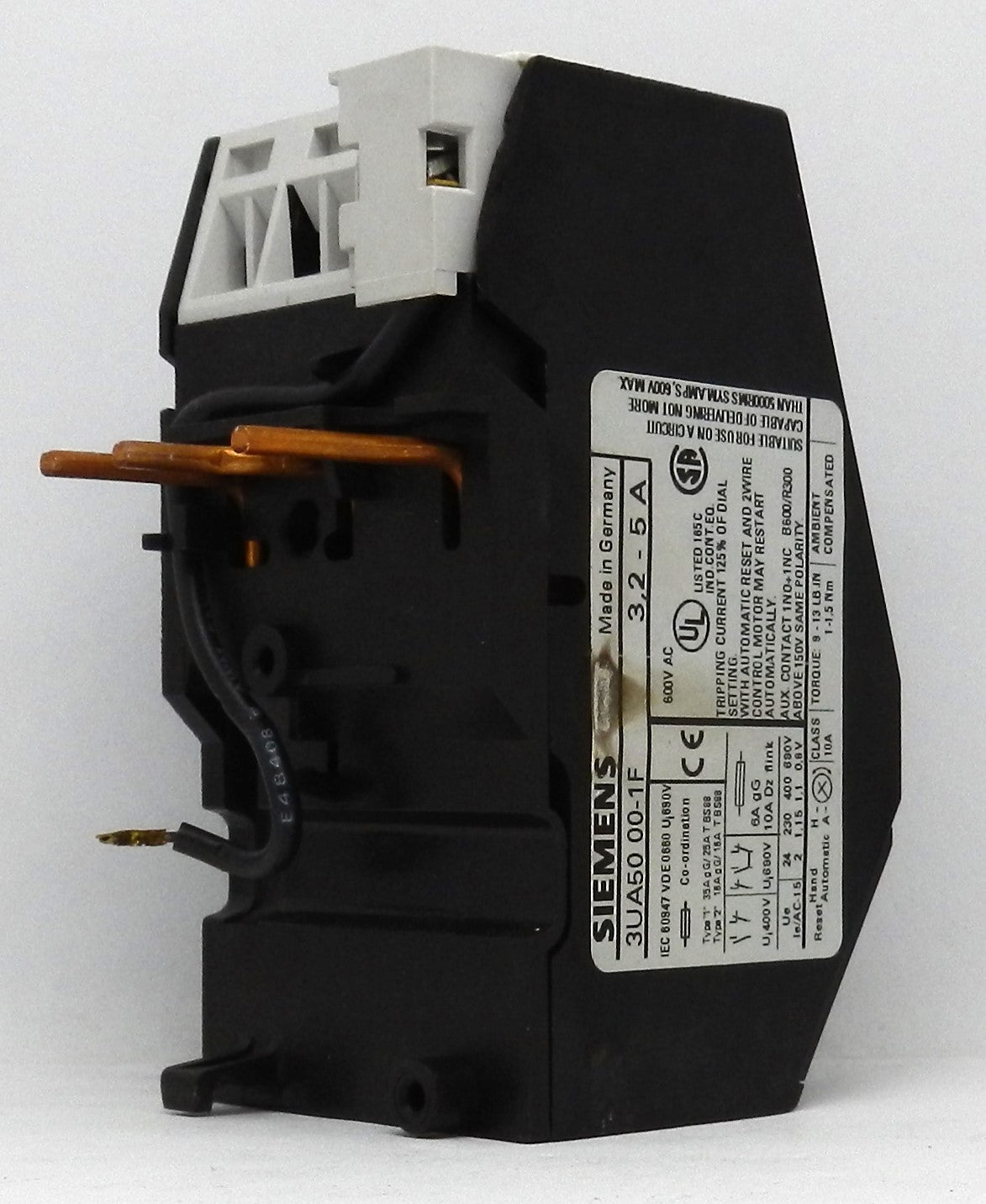 Siemens 3UA50-00-1F SOLID STATE OVERLOAD RELAY