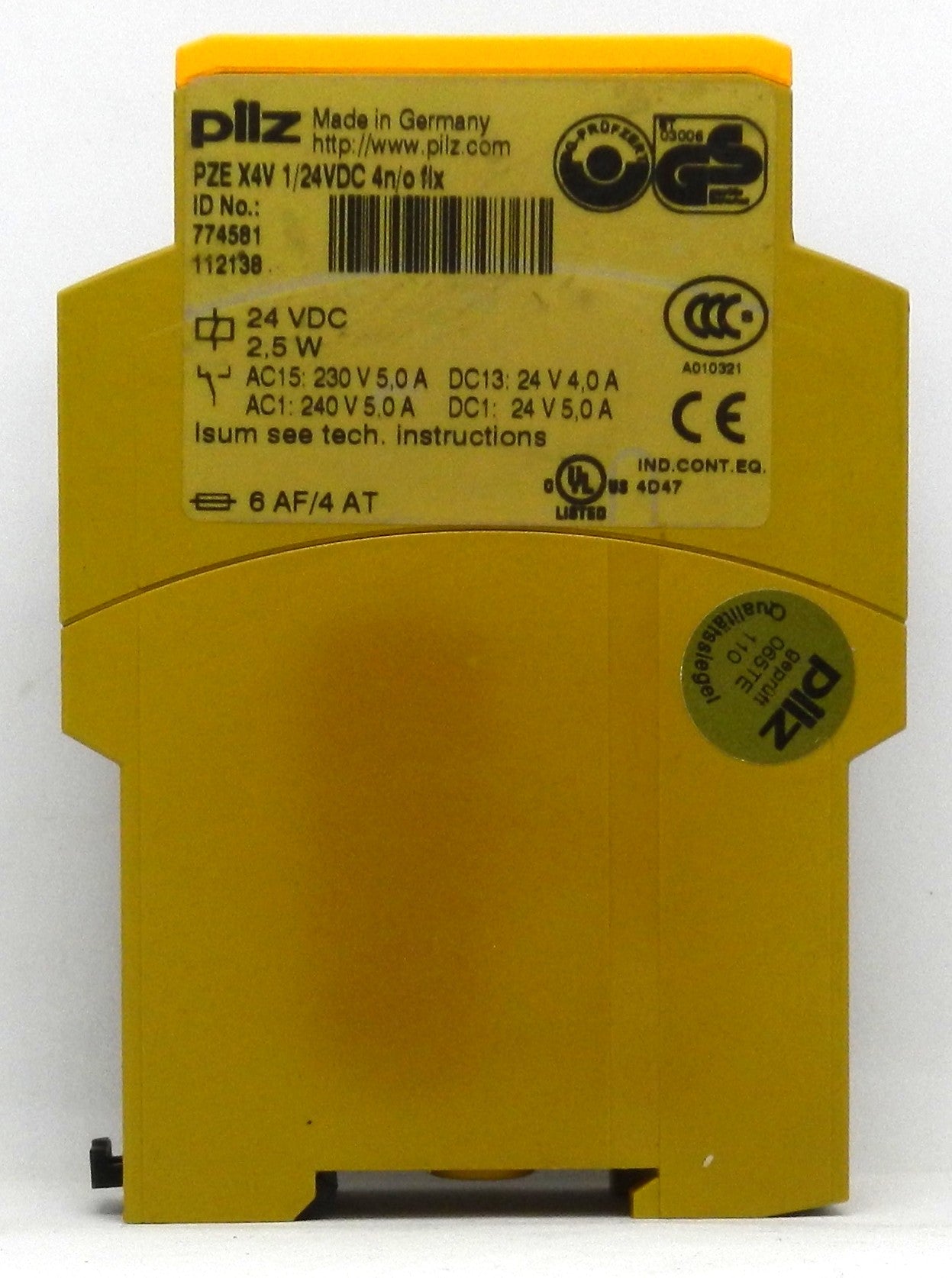 Pilz PZE X4V 1/24VDC 4N/O FIX SAFETY RELAY