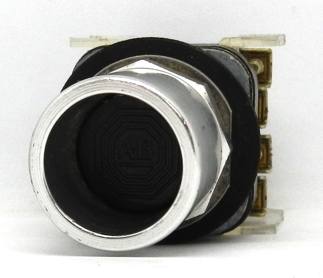 Allen-Bradley 800T-A Push Button, Momentary, 30.5mm Flush Head, Non-Illuminated, Metal, 2NO