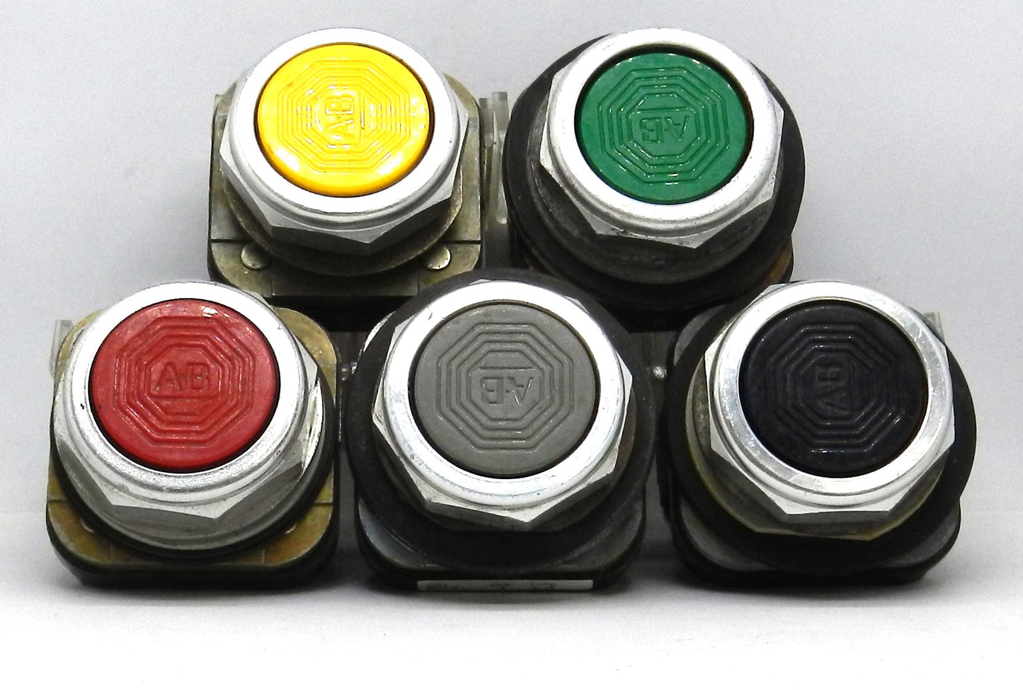 Allen-Bradley 800T-A Push Button, Momentary, 30.5mm Flush Head, Non-Illuminated, Metal, 2NO