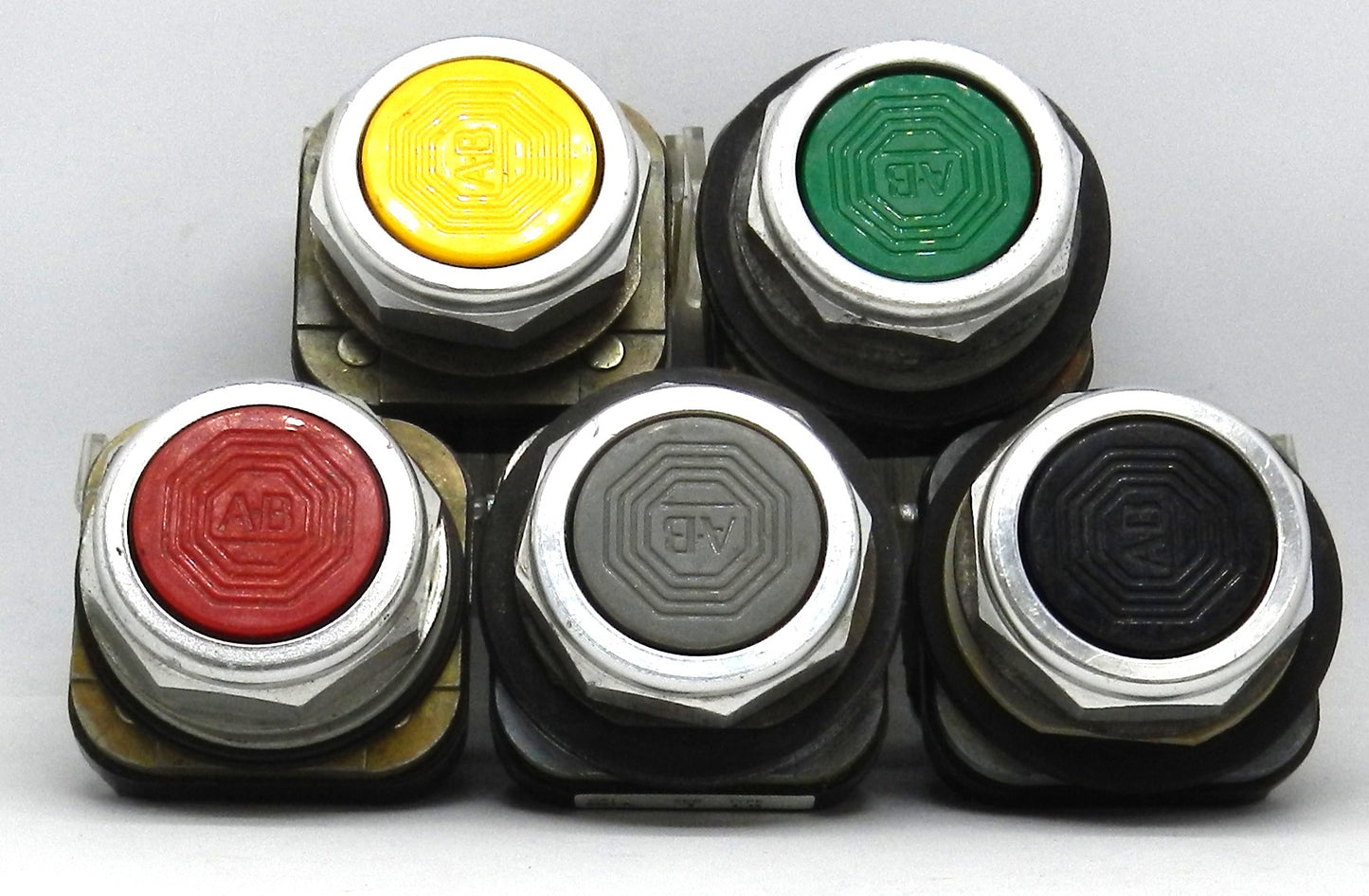 Allen-Bradley 800T-A Push Button, Momentary, 30.5mm Flush Head, Non-Illuminated, Metal, 2NO