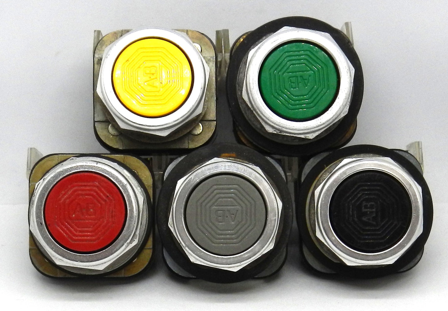 Allen-Bradley 800T-A Push Button, Momentary, 30.5mm Flush Head, Non-Illuminated, Metal, 2NO