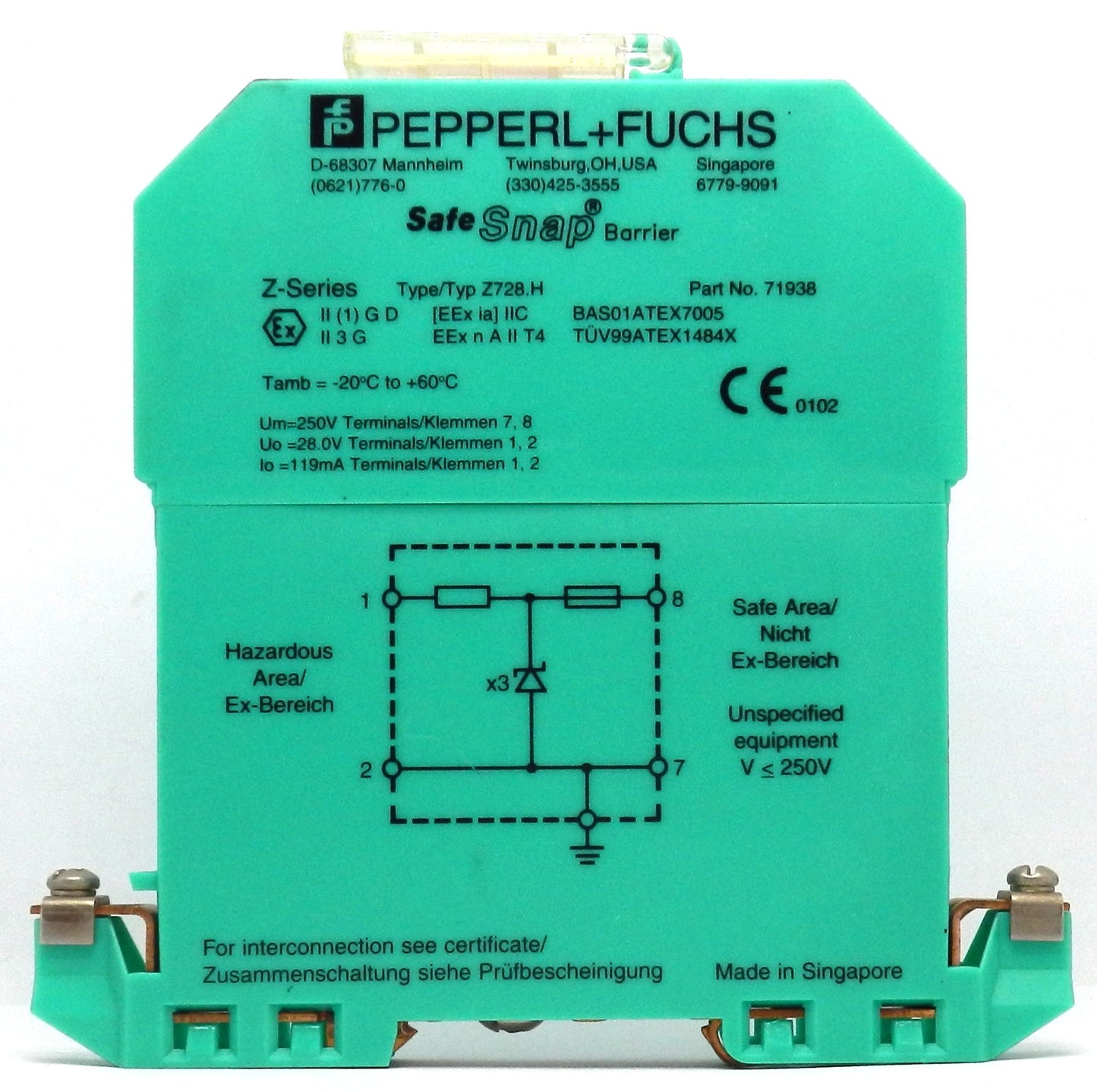 PEPPERL & FUCHS Z728.H ZENER BARRIER