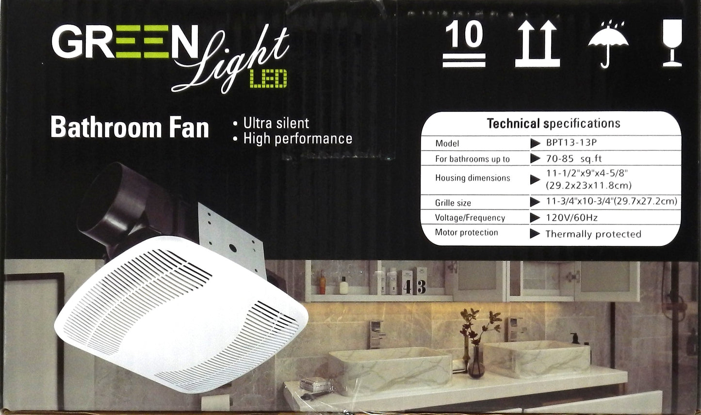 Green light LED Bathroom Fan