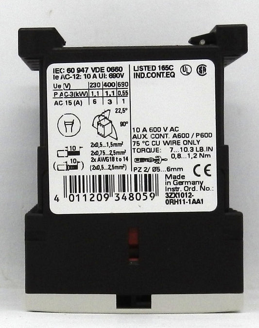 Siemens 3RH1122-1AK60 RELAY CONTACTOR