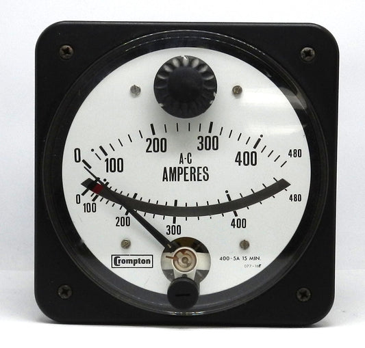 Crompton 0-480 Range Analog Ammeters Switchboard Meter 077-16FU-LSSC