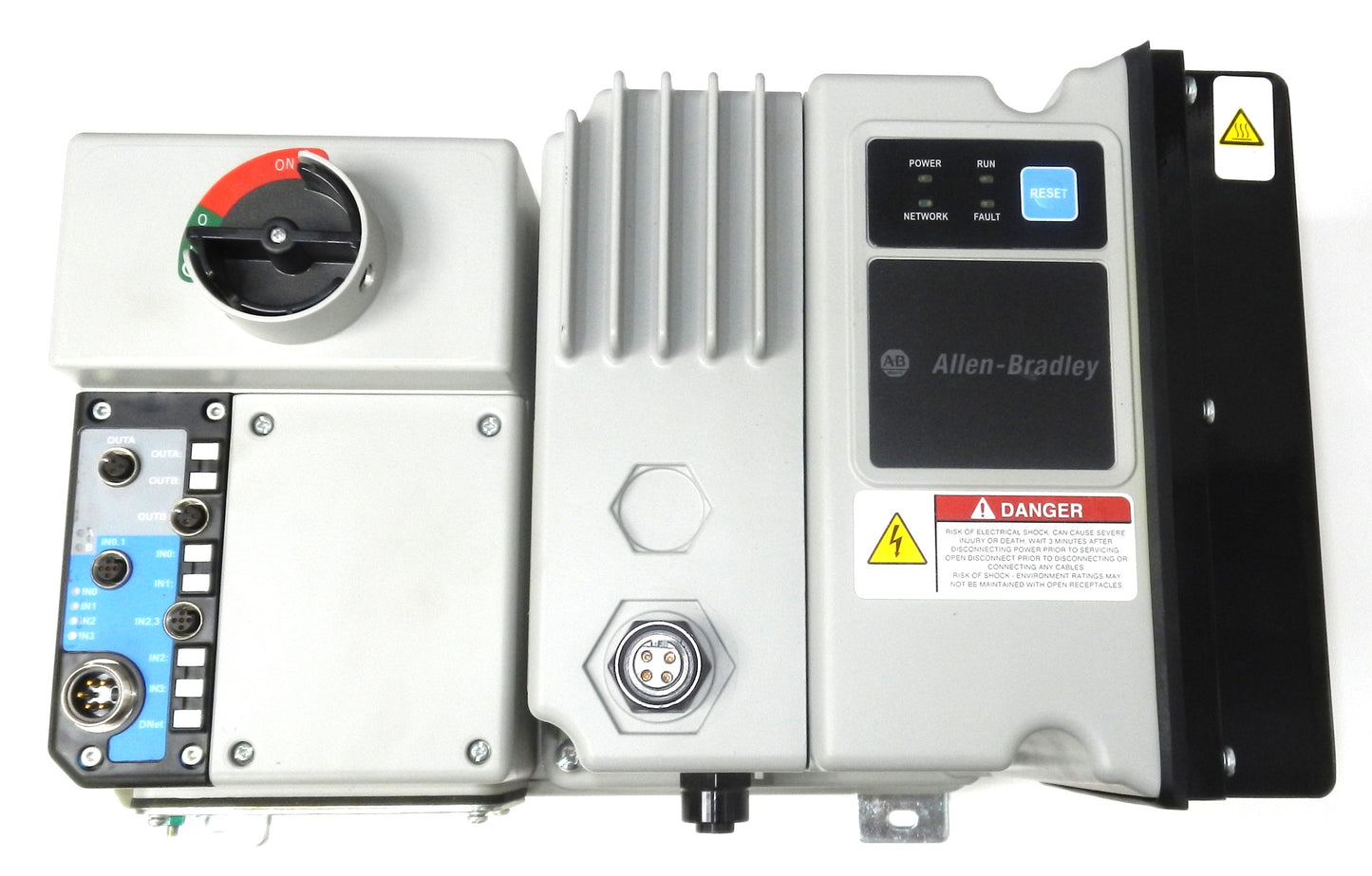 AB ALLEN-BRADLEY 284D-FVD1P4Z-10-CRW-DB-EMI VARIABLE FREQUENCY DRIVE & 280D-FN-10-C BASE MODULE
