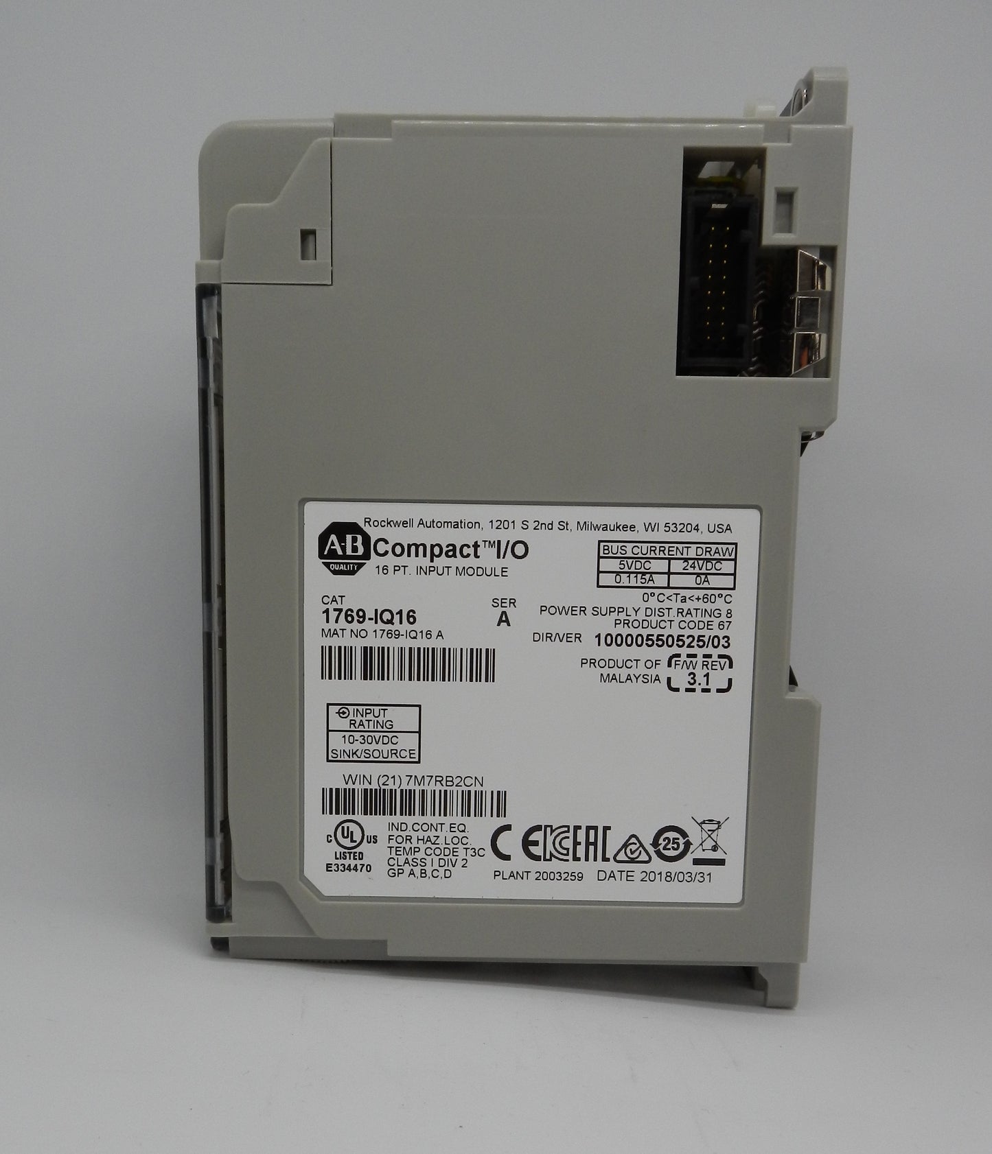 ALLEN-BRADLEY 1769-IQ16 INPUT MODULE