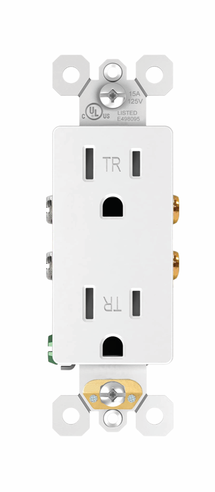 LED4M 15 Amp Decora Weather & Tamper-Resistant Duplex Outlet in White