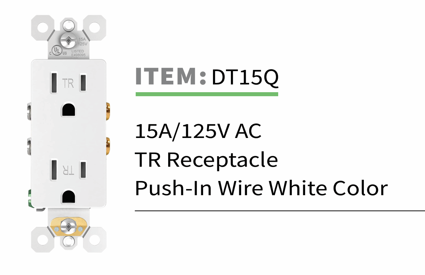 LED4M 15 Amp Decora Weather & Tamper-Resistant Duplex Outlet in White