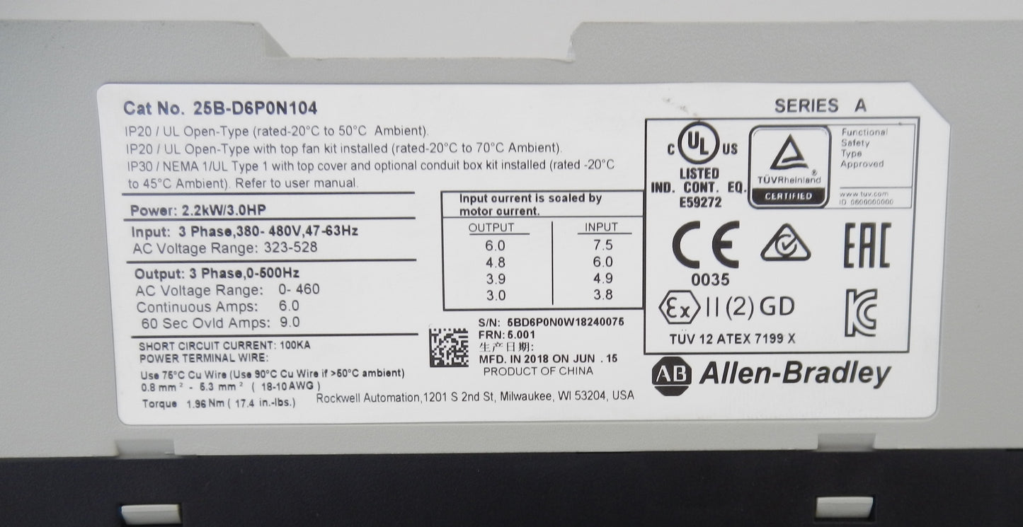 ALLEN-BRADLEY 25B-D6P0N104