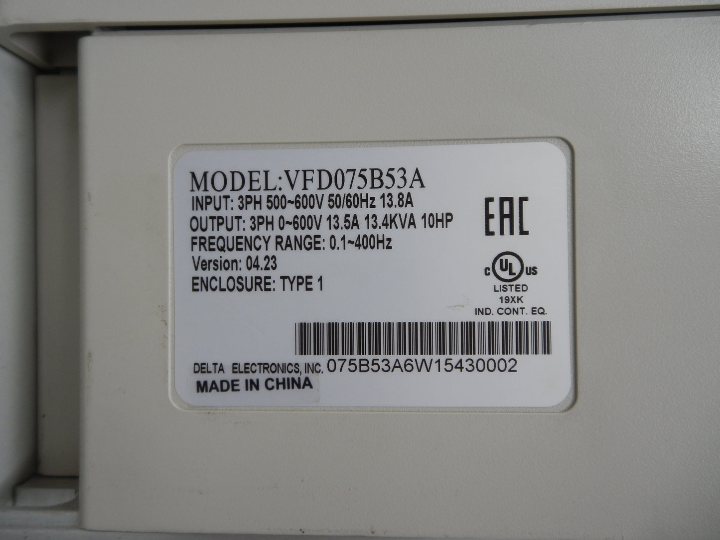 DELTA VFD 075B53A