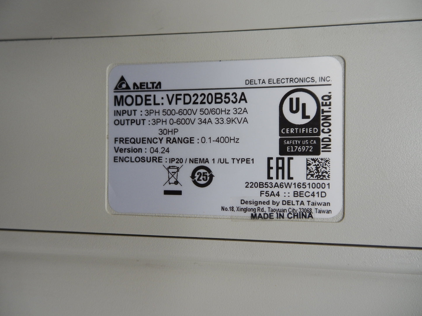 DELTA VFD 220B53A