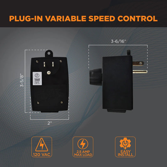 Suncourt VS200 Plug-In Variable Speed Control 2.5 Amps Fan Speed Controller