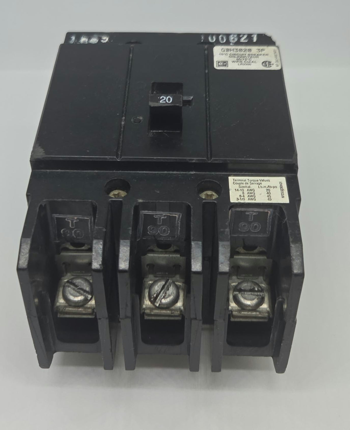 GBH3020 Cutler-Hammer 3-Pole 20A 480VAC Circuit Breaker