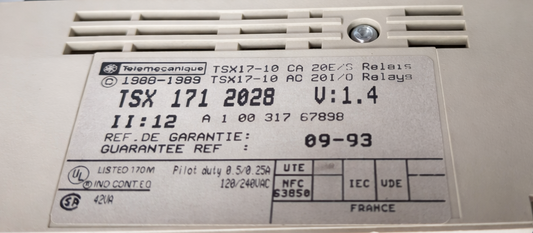 TSX17-12028 Telemecanique TSX17 PLC Controller 20 I/O Relay 110-240VAC