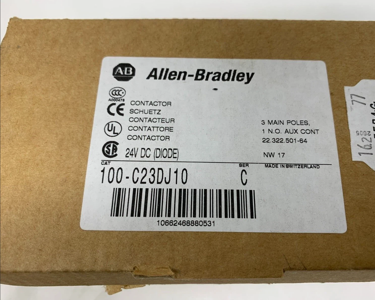 100-C23DJ10 Allen-Bradley IEC Contactor 23A 3 Pole 24VDC 1NO