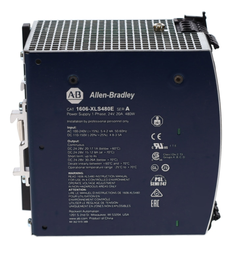 1606-XLS480E Allen-Bradley Performance Power Supply 480W 24-28VDC