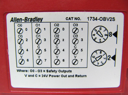 1734-OBV2S Allen-Bradley POINT Guard I/O Safety Output Module 24VDC 4-Point
