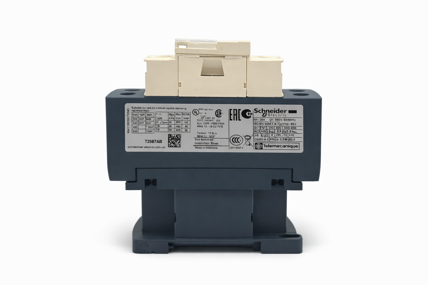 Schneider Electric LC1DT25 TeSys D Contactor 25A 3-Pole Motor Contactor 600V Industrial Control