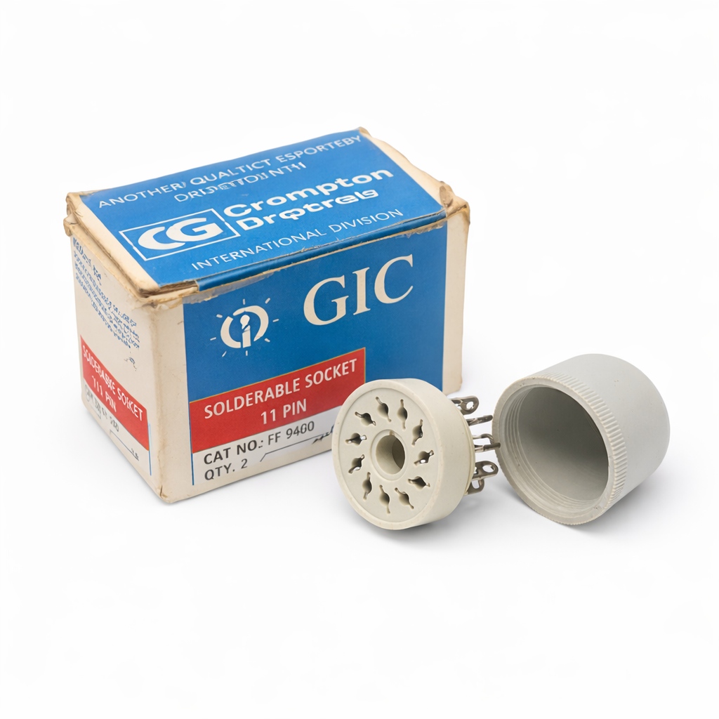 Crompton Greaves FF9600 11-Pin Solderable Relay Socket Base – Industrial CG Socket