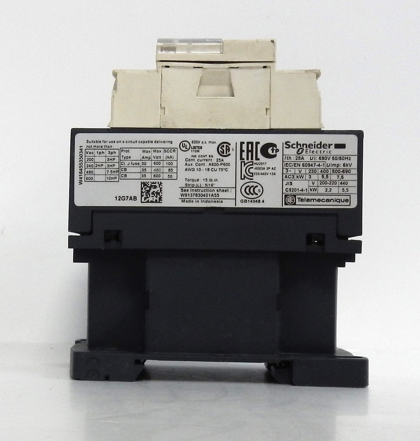 SCHNEIDER LC1 D12 G7 CONTACTOR