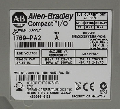 ALLEN-BRADLEY 1769-PA4 POWER SUPPLY