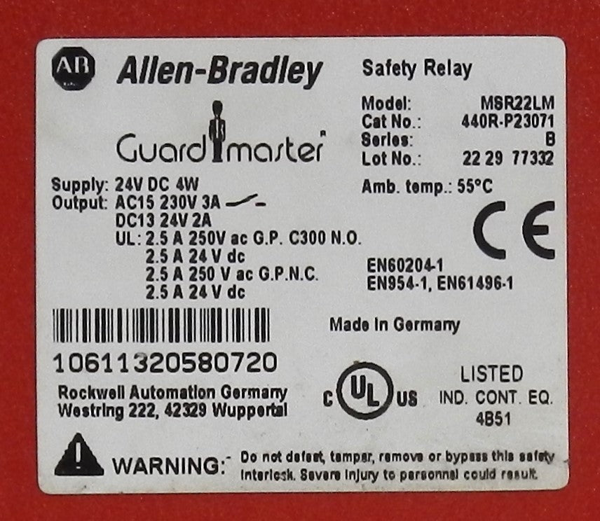 ALLEN-BRADLEY 440-RP23071 SAFETY RELAY