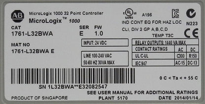 ALLEN-BRADLEY 1761-L32BWA PLC MODULE