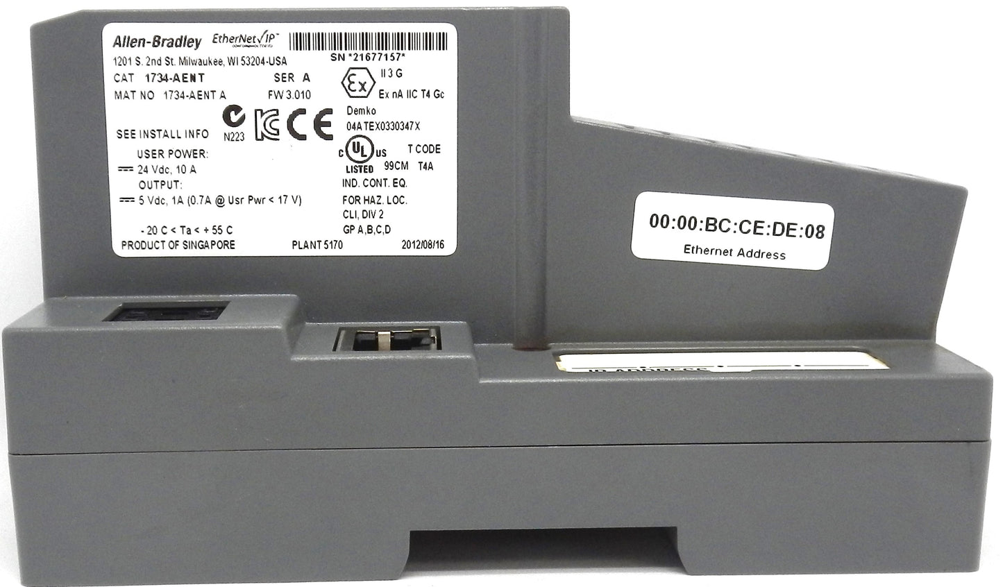 ALLEN BRADLEY 1734-AENT I/O ADAPTER