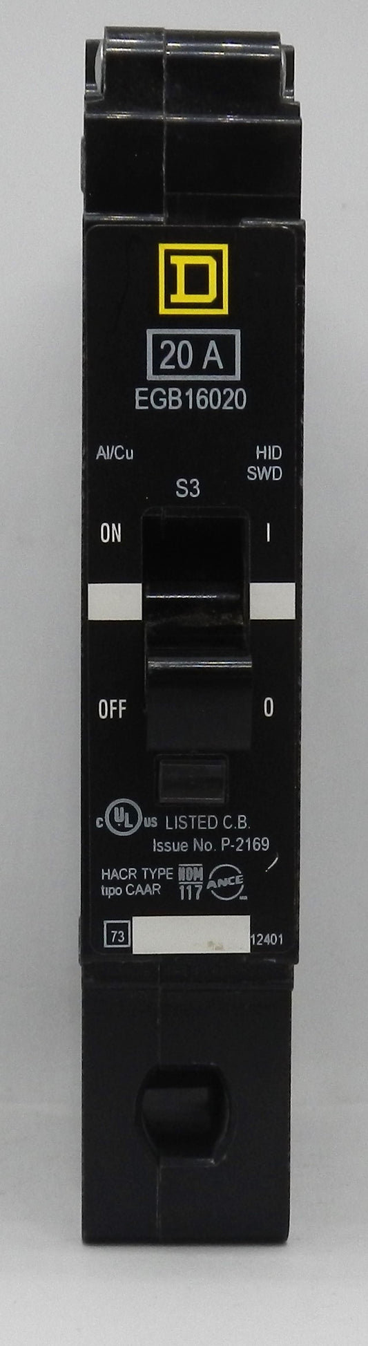 SQUARE D EGB16020 MINIATURE CIRCUIT BREAKER