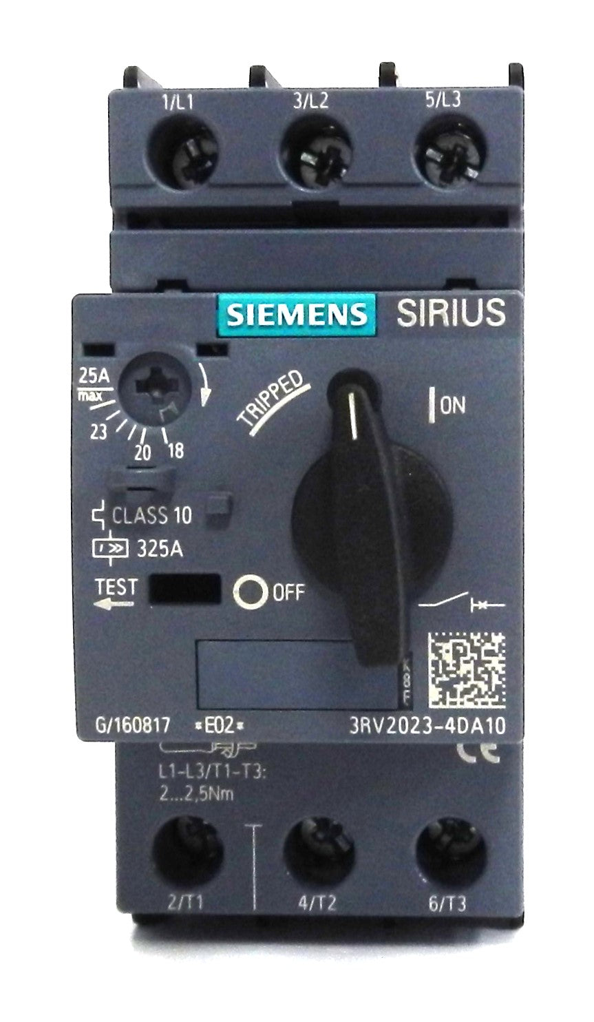 SIEMENS 3RV2023-4DA10 CIRCUIT BREAKER SIZE S0 FOR MOTOR PROTECTION